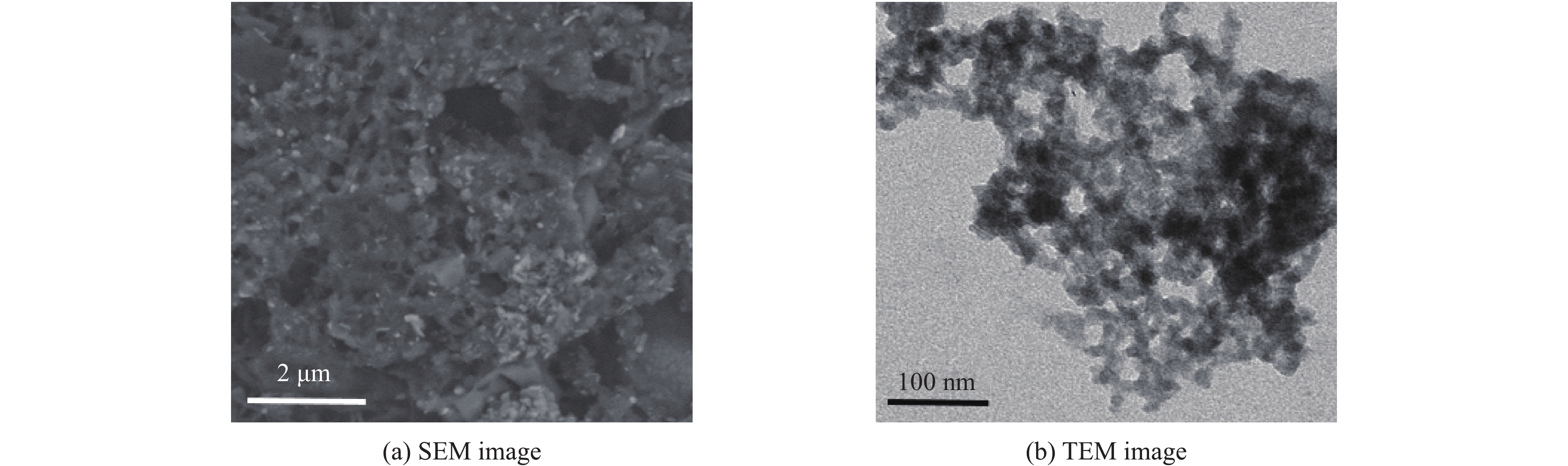 SEM and TEM images of the NbSe2 nanoparticles prepared by solution process