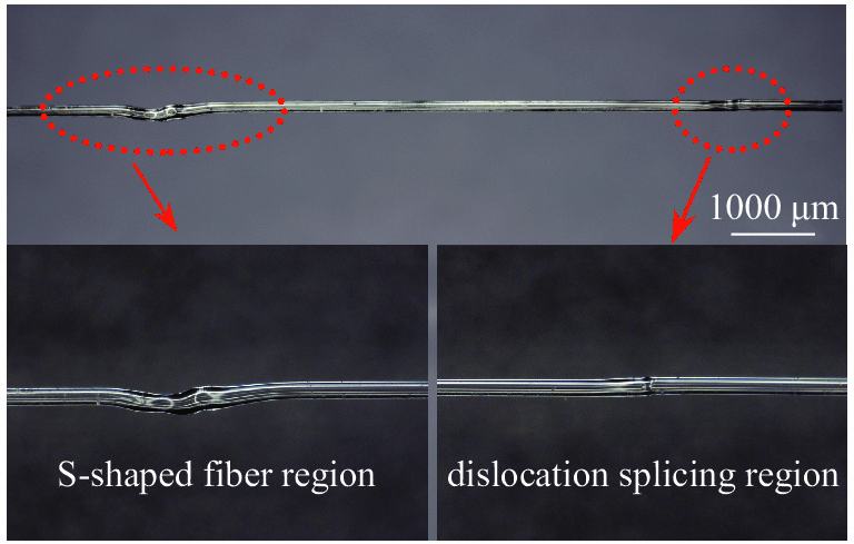 Optical micrograph of the prepared S-shaped-dislocation micro-fiber structure