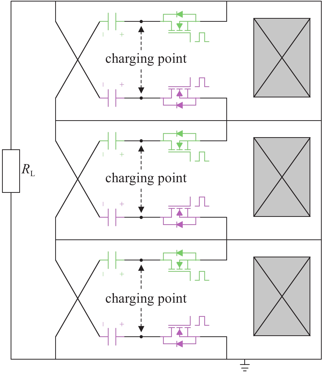 Topology of solid-state bipolar LTD pulse generator equivalent circuit