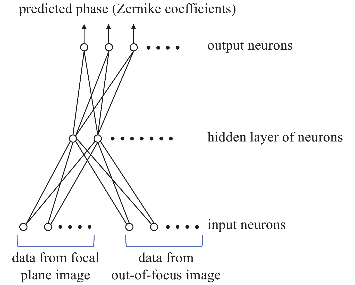 Perceptron artificial neural network for phase retrieval[18]