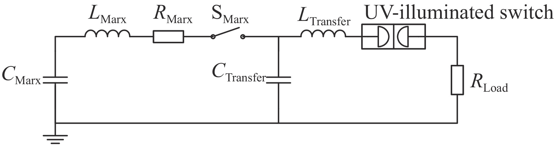 An equivalent circuit of the experimental platform