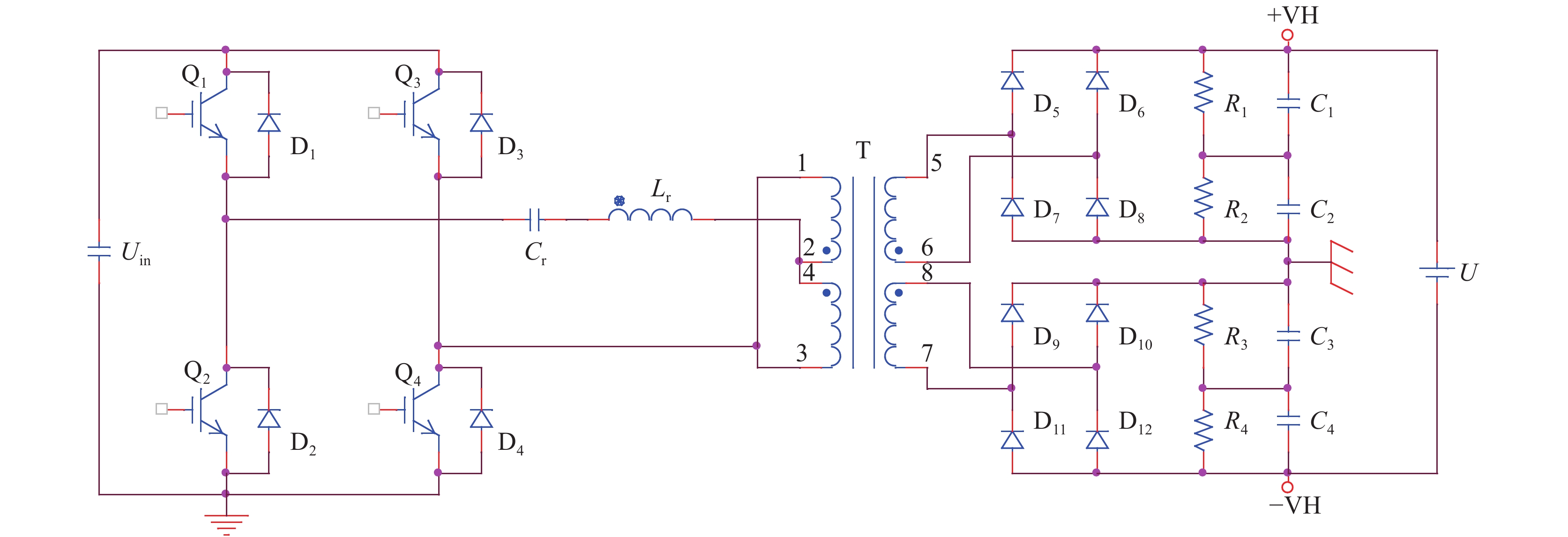 Schematic of LC resonant circuit