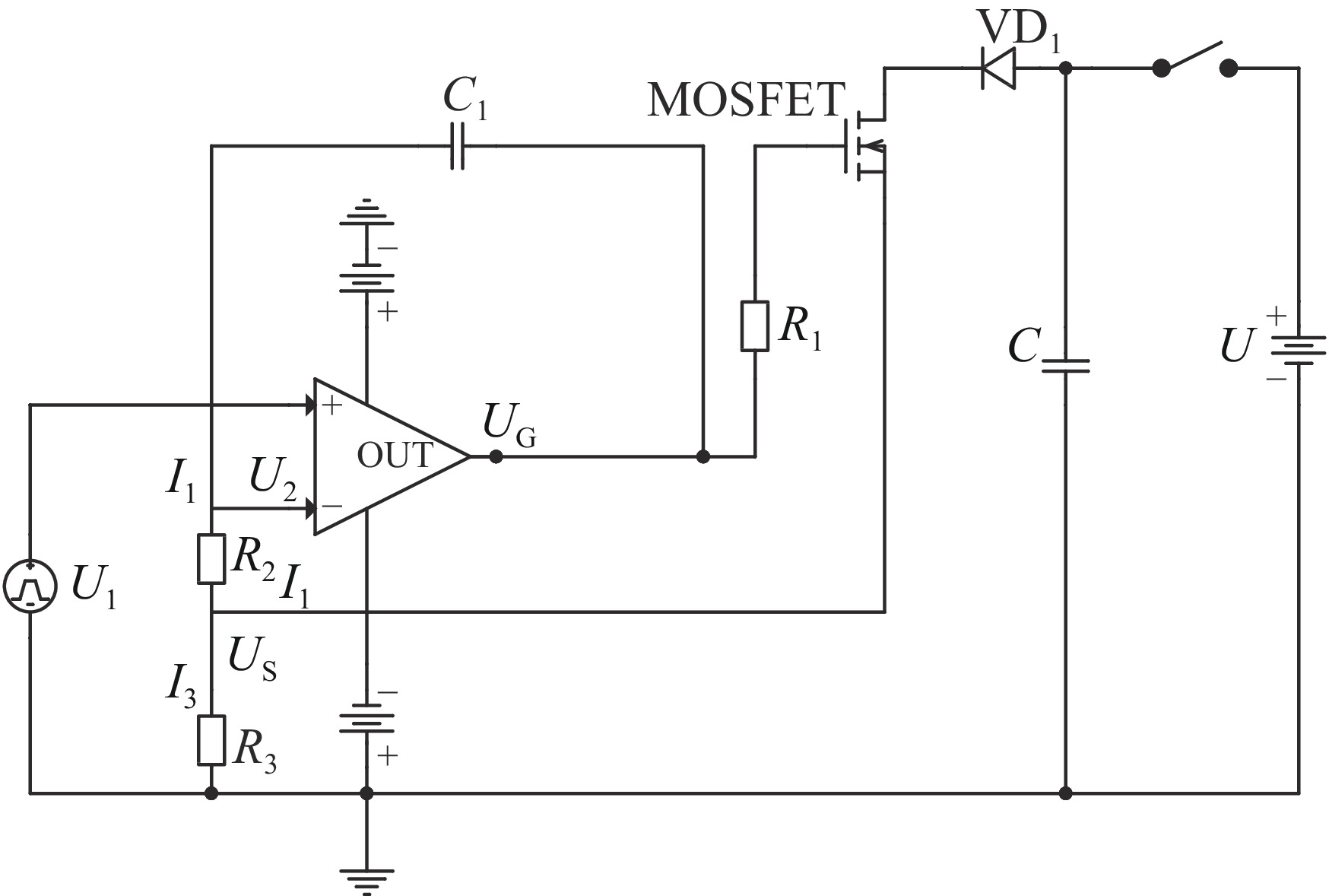 Schematic diagram of the circuit