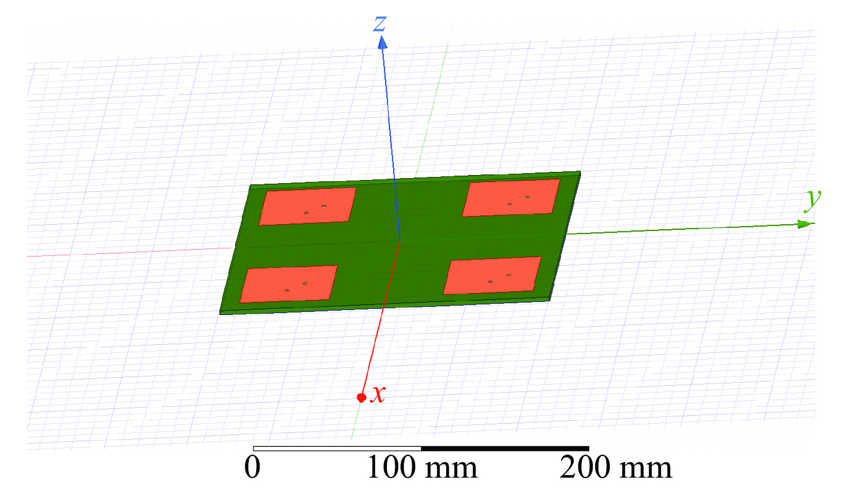 3D model of four-element antenna array