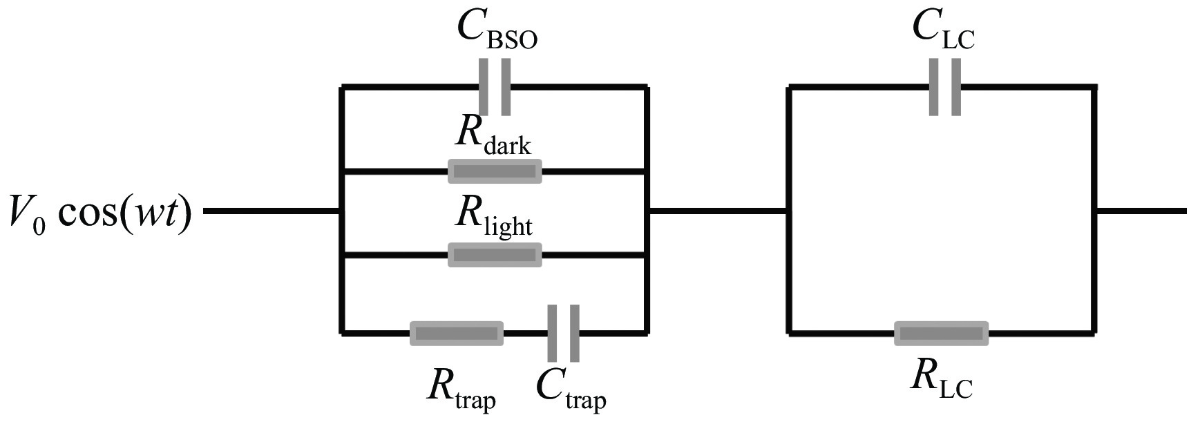 Equivalent circuit of optically addressed liquid crystal light valve