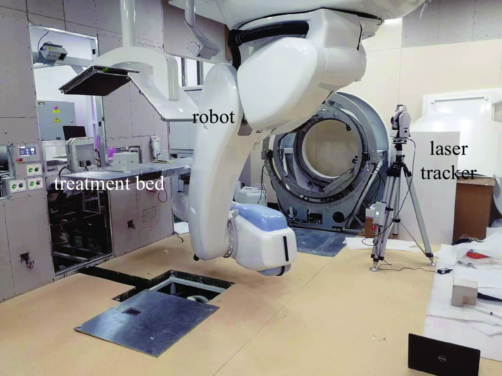 Treatment room robot and treatment bed