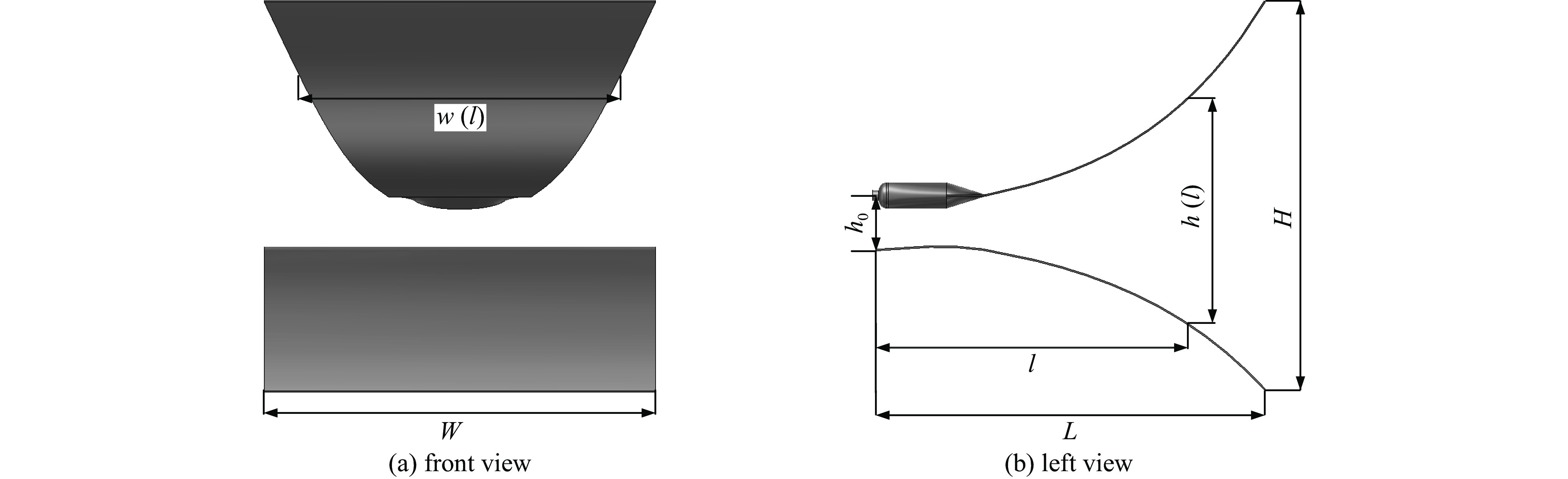 Sketch of the TEM horn part of the HP-UWB combined antenna