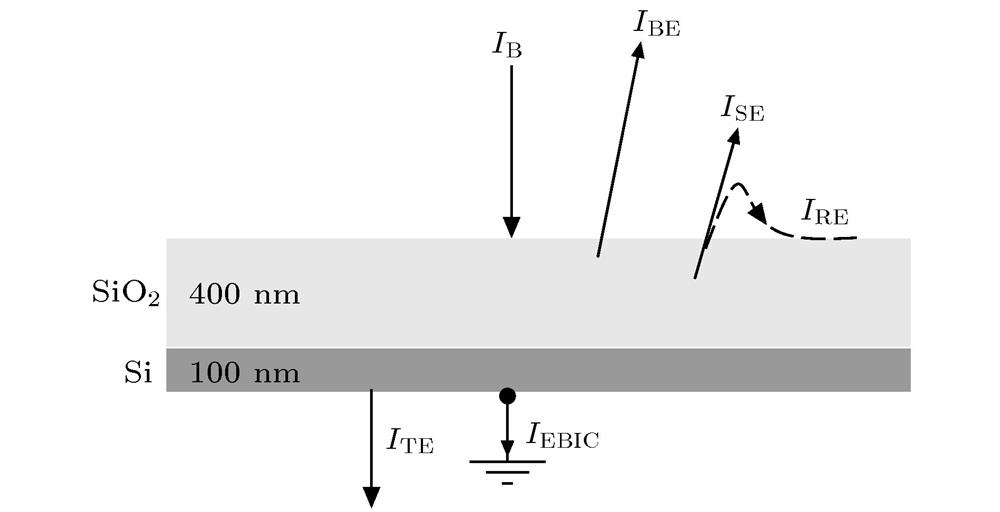 Schematic of currents generated by the interaction of e-beams with samples.