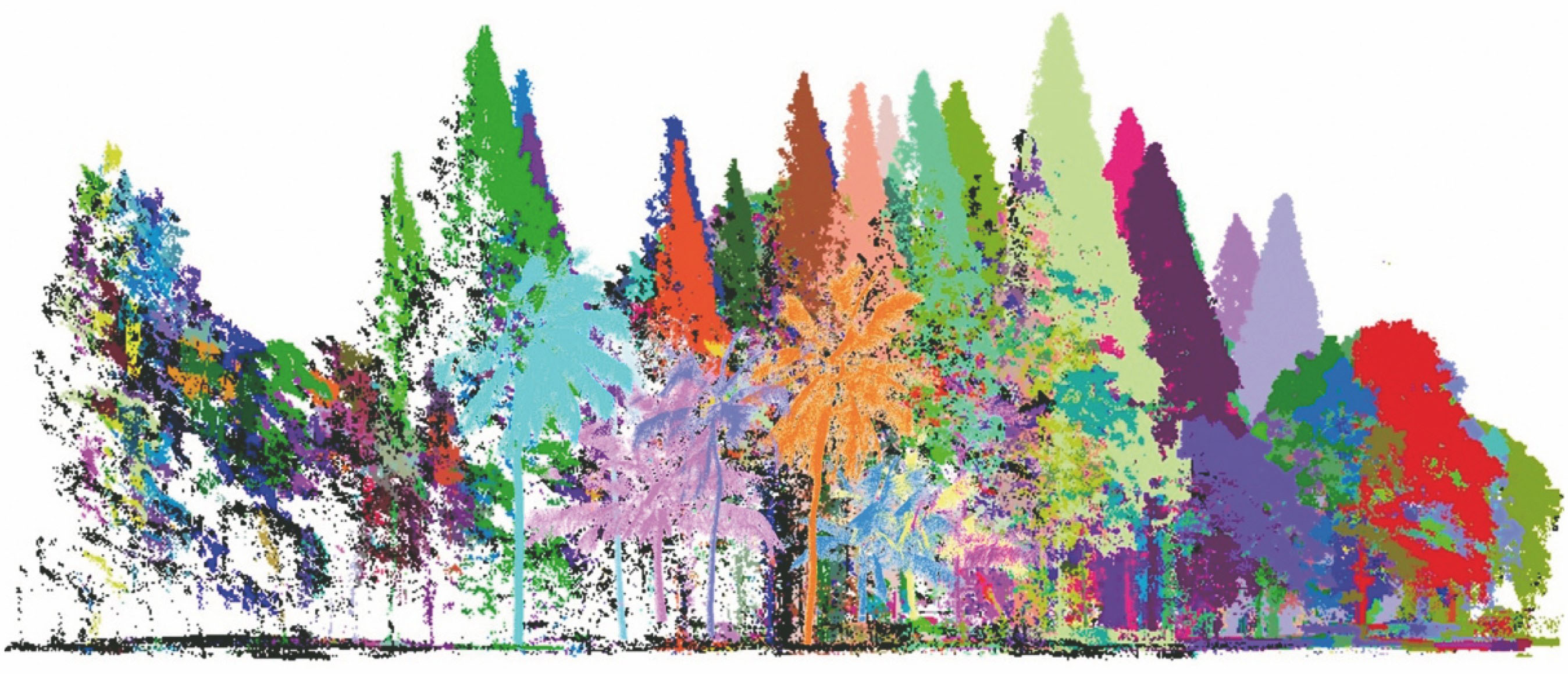 Delineation effect of individual tree in an example area of Nanjing Forestry University