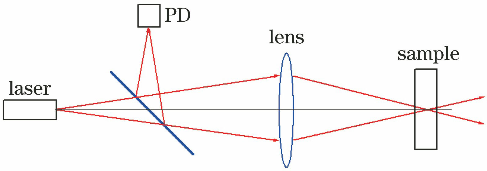 Diagram of experimental light path