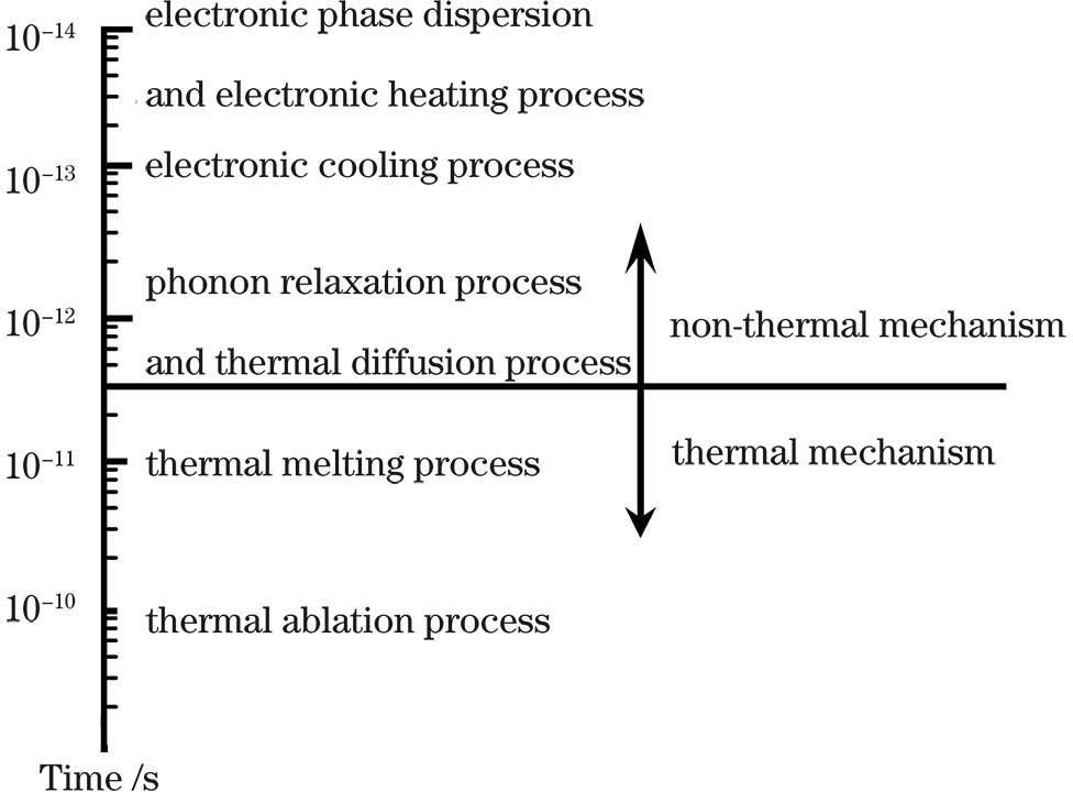Basic processes and time scales of interaction between femtosecond laser and metal materials