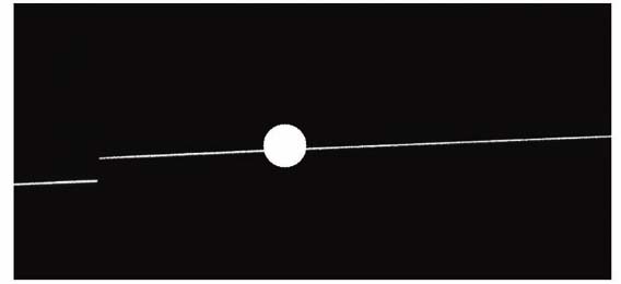 Laser stripe disturbed by light spot (simulation)
