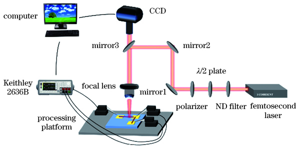 Schematic diagram of the femtosecond laser processing system