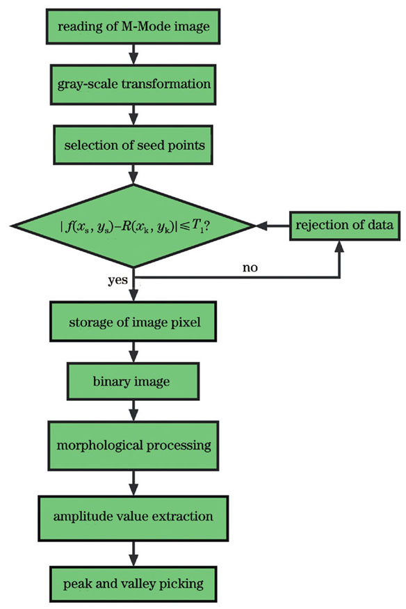 Flow chart of quantitative detection algorithm for cardiac function parameters