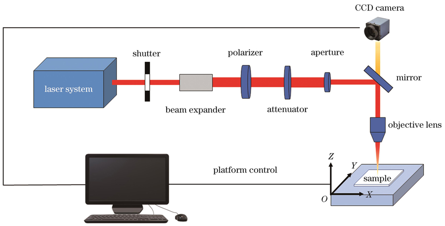 Schematic of laser processing optical path