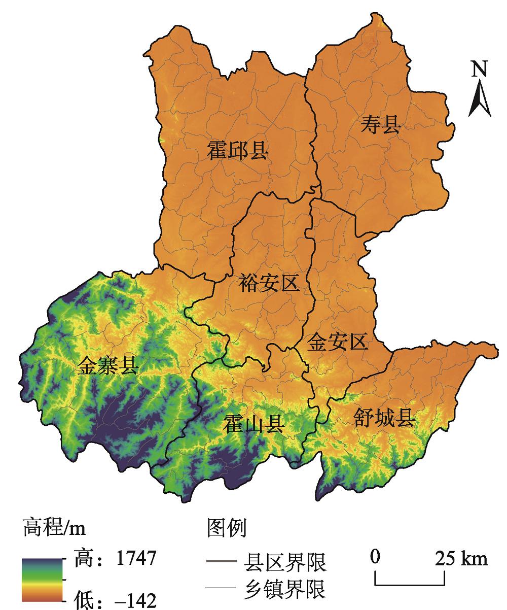 Topography and administrative regionalization in Western Anhui