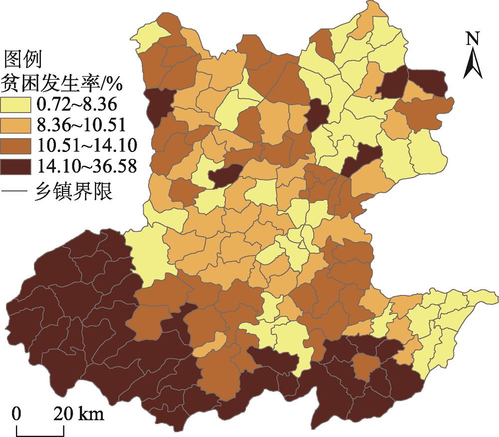 Spatial heterogeneity pattern of poverty in Western Anhui