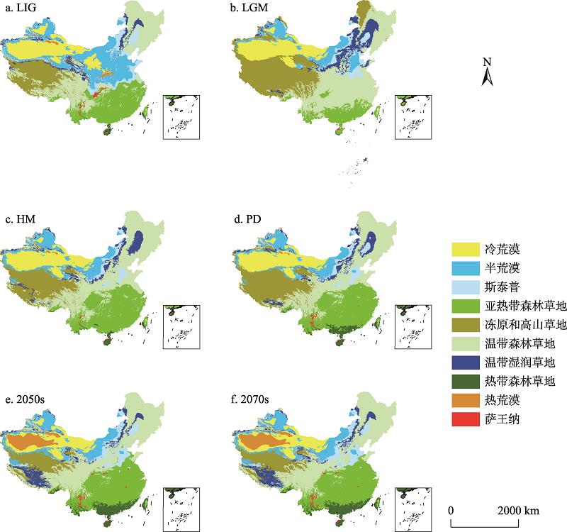 Spatial distribution pattern and its variation of super-classes for potential natural vegetation from Last Interglacial to future 2070s in China