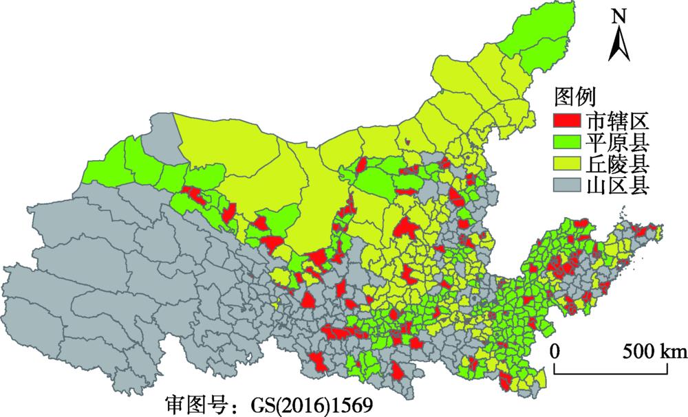 黄河流域不同地貌类型区县划分Figure 1