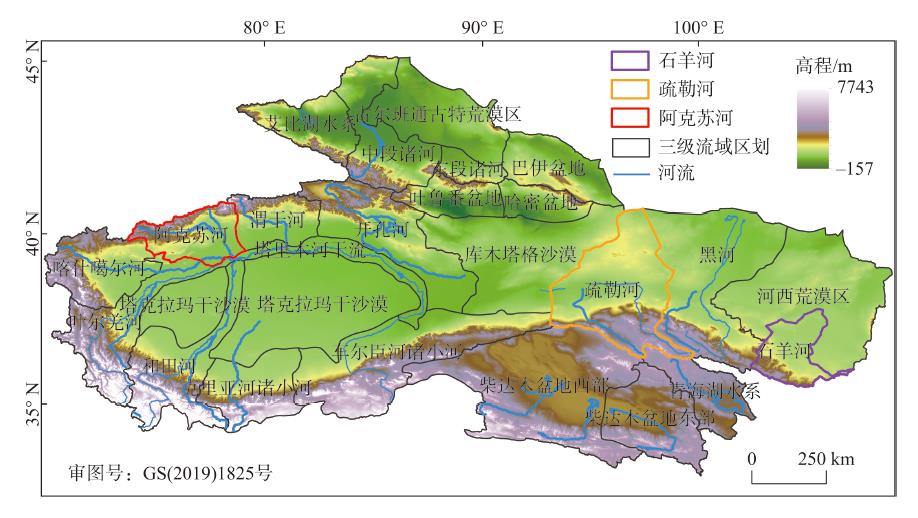 Inland arid region of Northwest China and its third-order basins