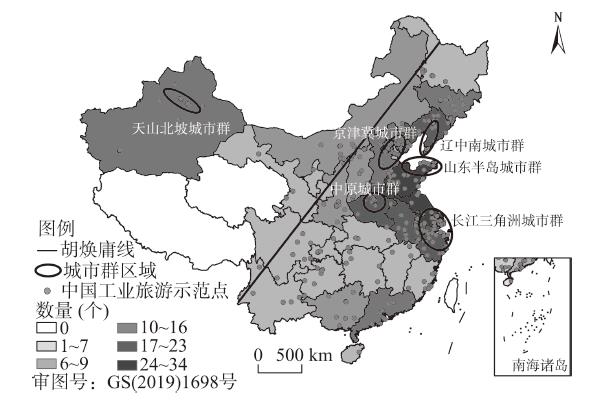 Spatial distribution of industrial tourism demonstration sites in China