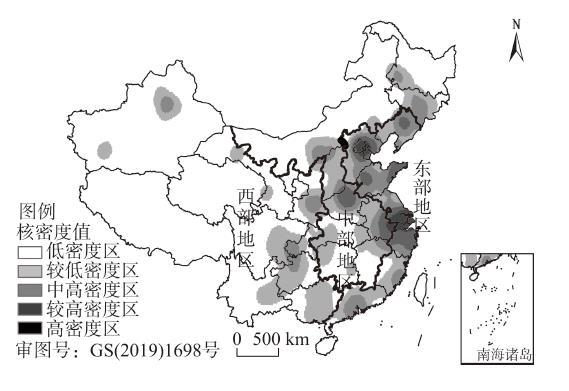 The kernel density analysis of industrial tourism demonstration sites in China